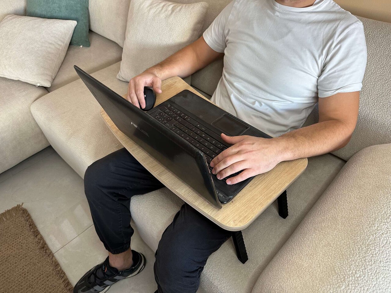 Masuta laptop, Hanah Home, Milton, 60x24x34 cm, Maro - imagine 7